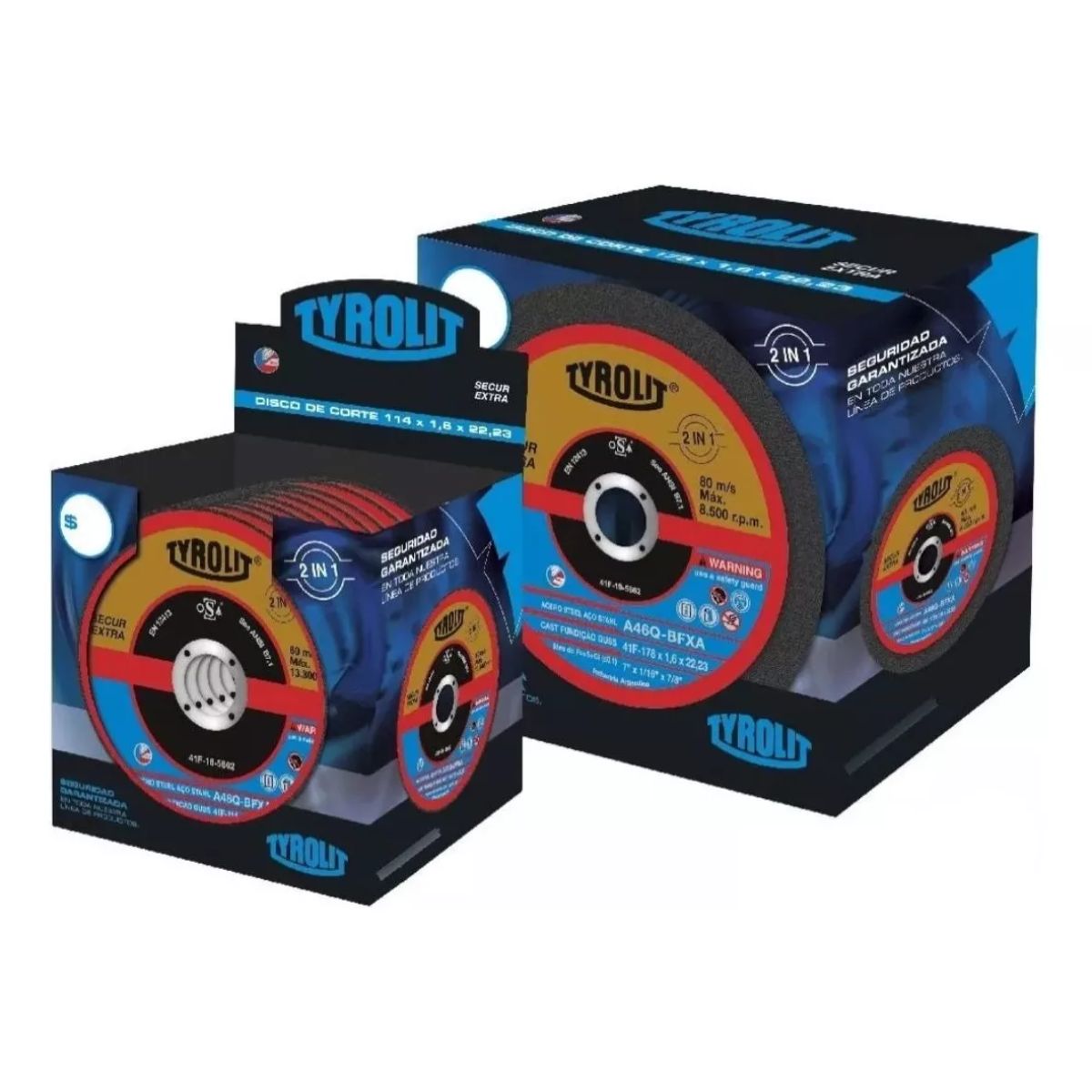 Disco Corte Tyrolit Secur 4.5 114 X 1.6mm 2 En 1 X 25 Unid caja