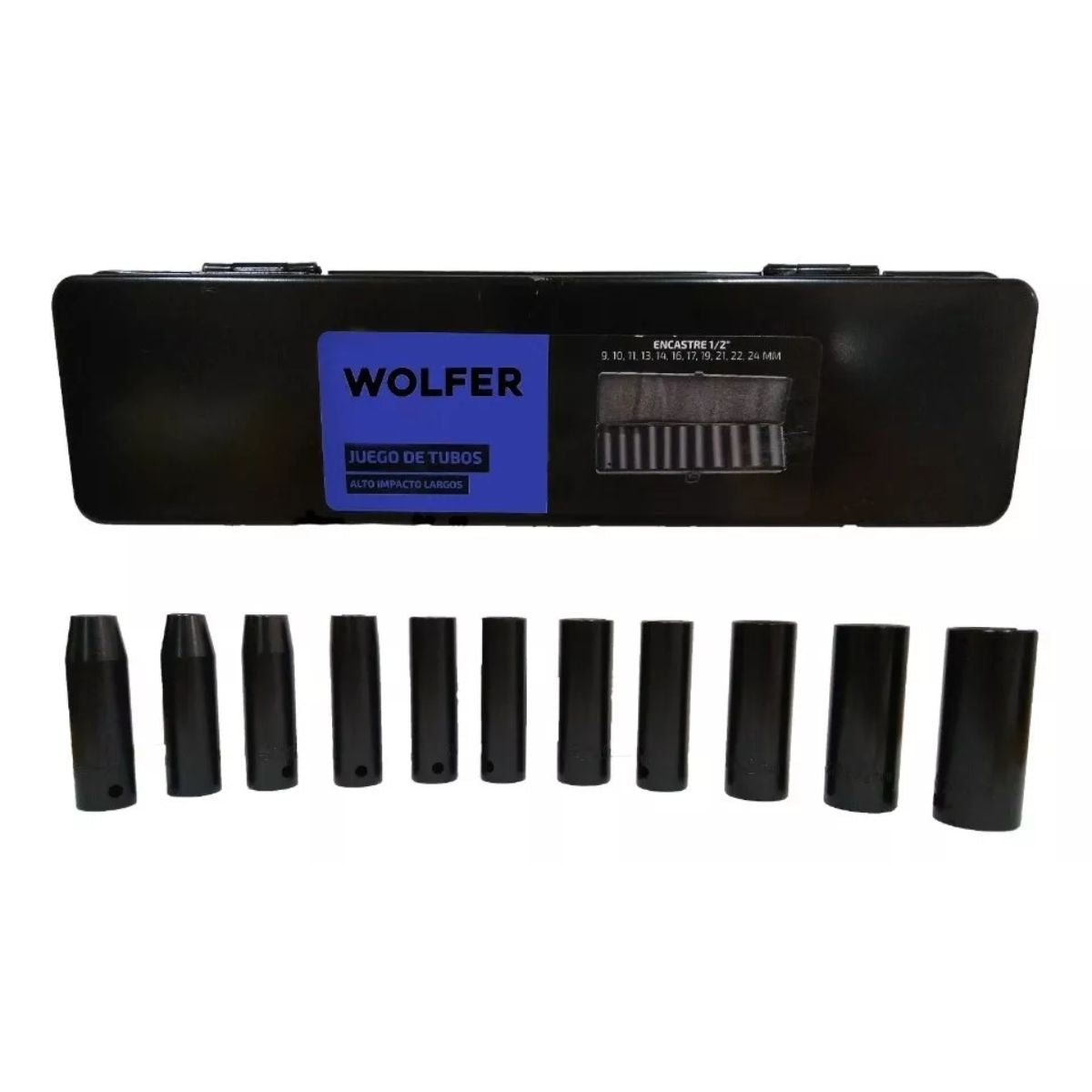 Juego Llave Impacto 11 Tubos Largos De En Estuche Wolfer