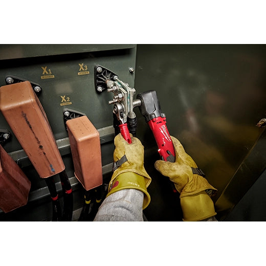 Llave de impacto angular Milwaukee M12 FUEL vista frontal herramienta profesional 220 pies-lb torque