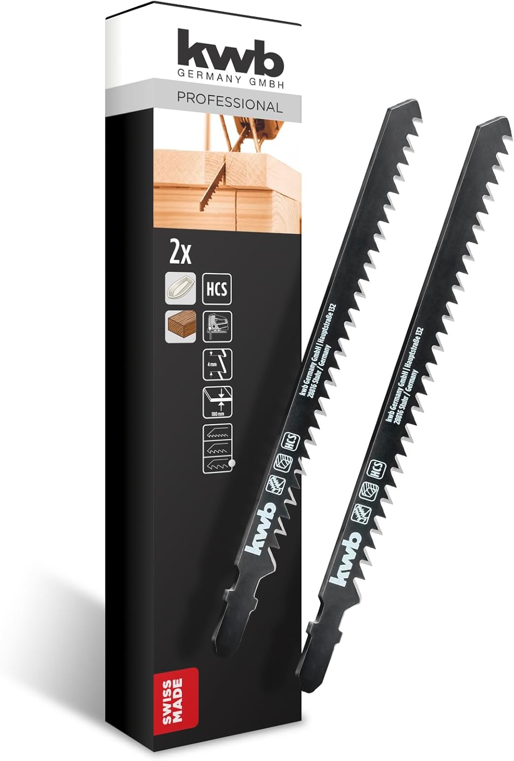 2 Hojas Sierra KWB para Caladora Madera Extra Larga 125 / 152 Mm (49623220)