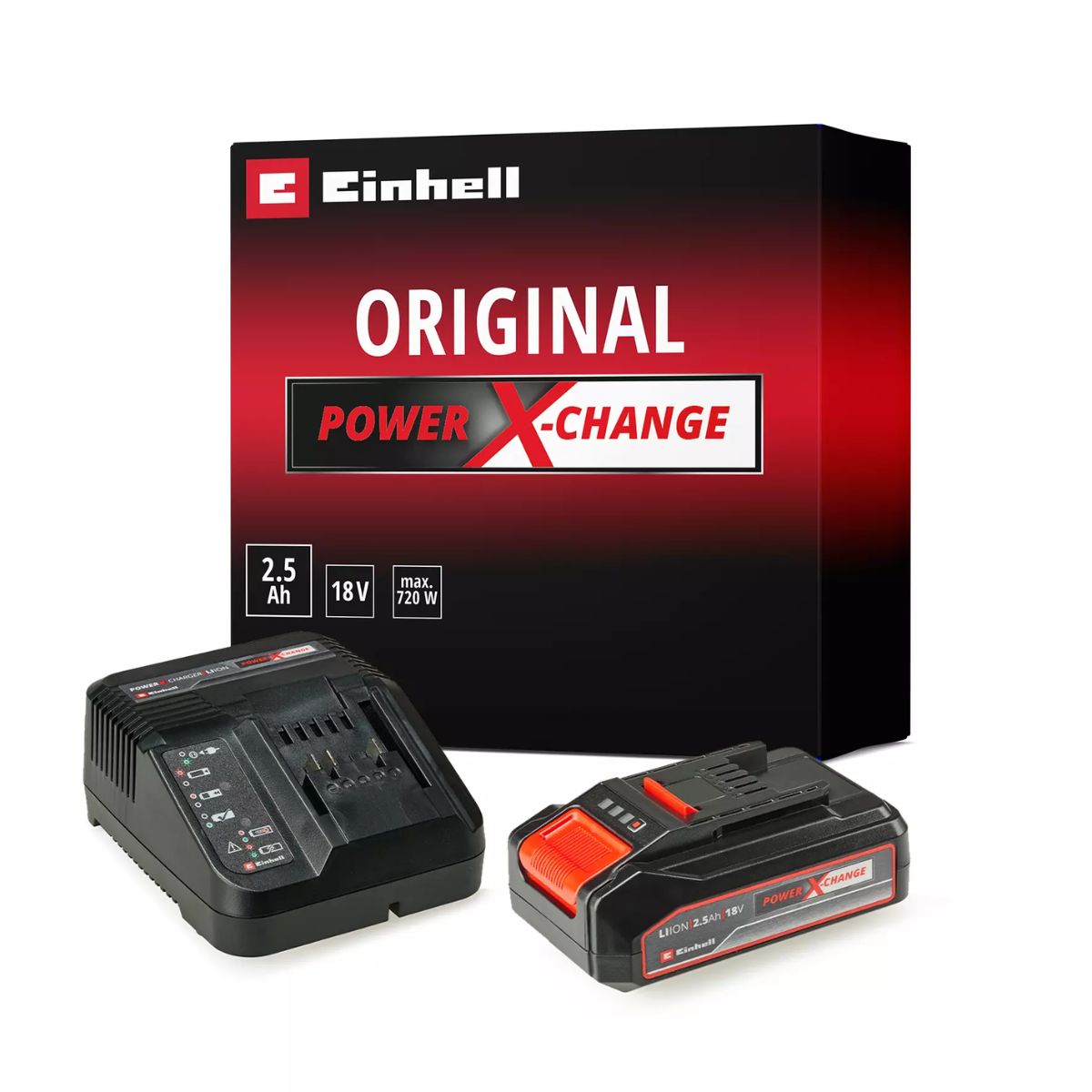 Bateria y cargador 2.5 Ah Power X-Change Einhell 45-120-97 Starter Kit caja