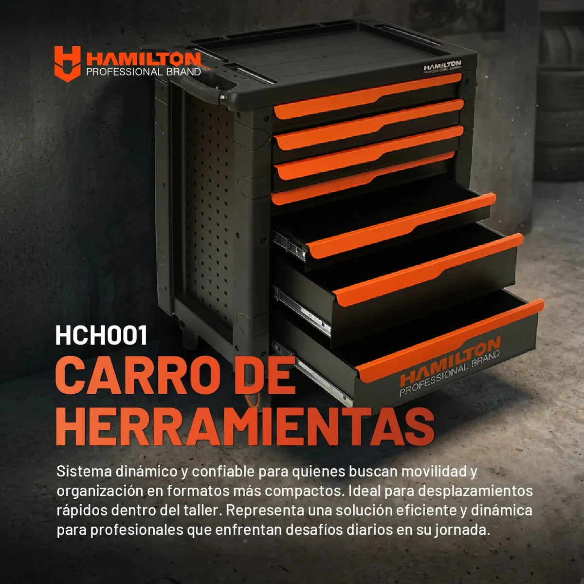 Carro Porta Herramientas Hamilton HCH001 Gabinete 7 en 1