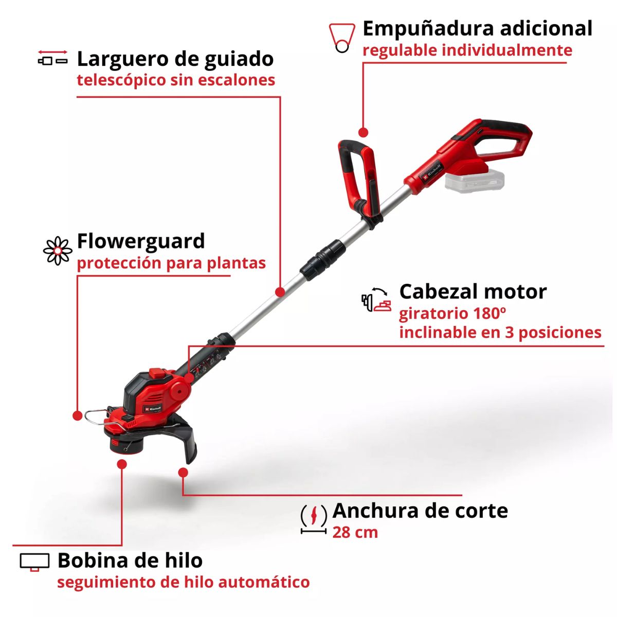 Cortacésped Inalámbrico Einhell GE-CT 18/28 Li-Solo 18V12