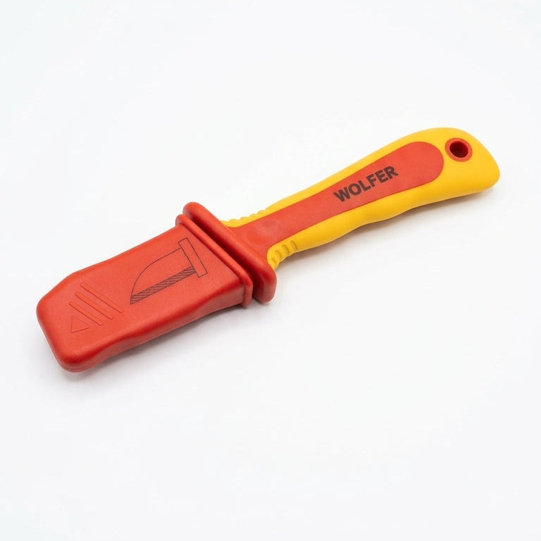Cuchillo Pelacables Recto Aislado 1000v Wolfer tapa