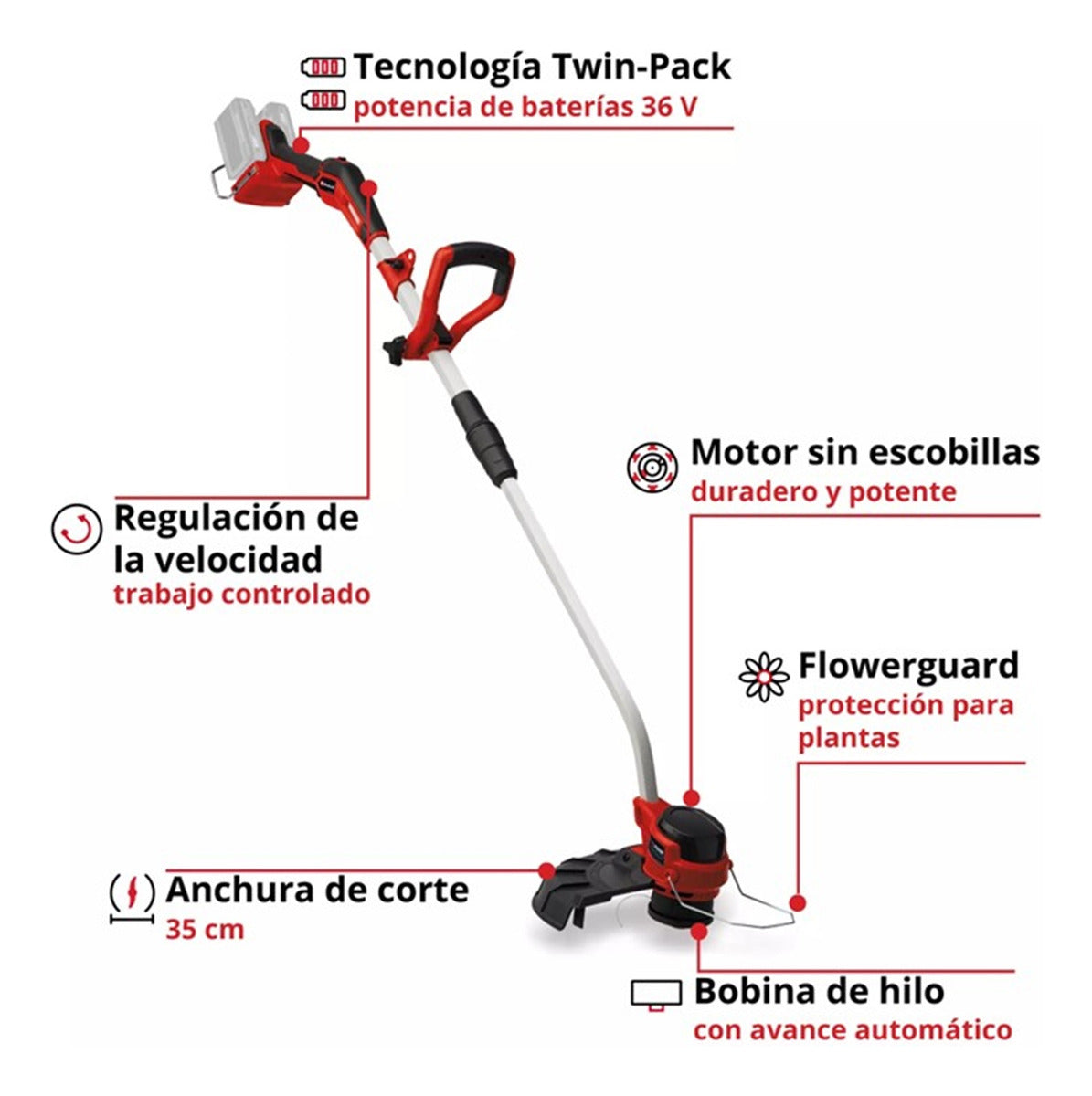 Bordeadora Einhell Inalámbrica Gp-ct 36/35 Li Bl-solo