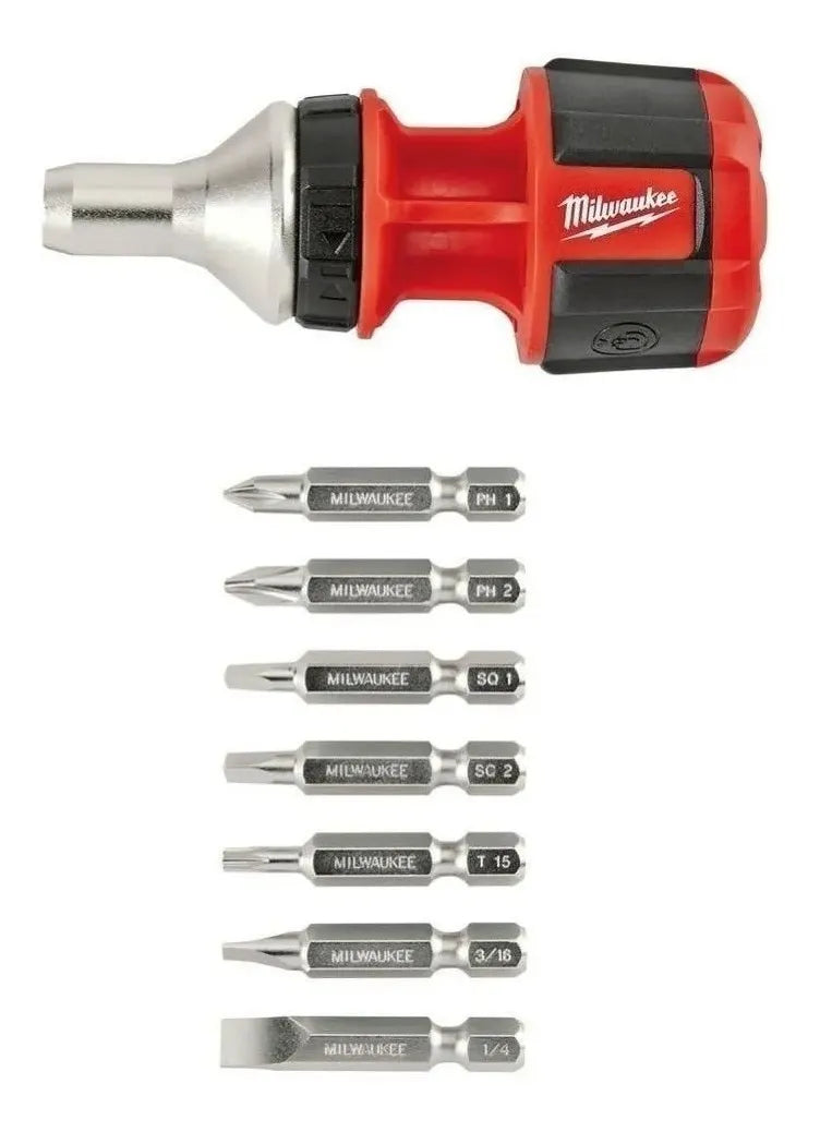 Destornillador Multipuntas Corto 8 en 1 Milwaukee 4822-2330