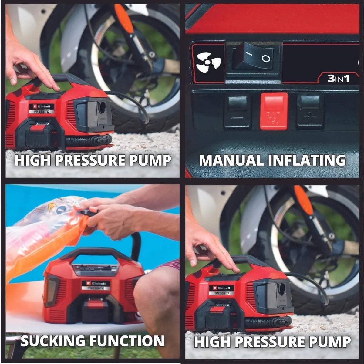 Compresor De Aire Para Auto 11bar 18v Bar Einhell Pressito