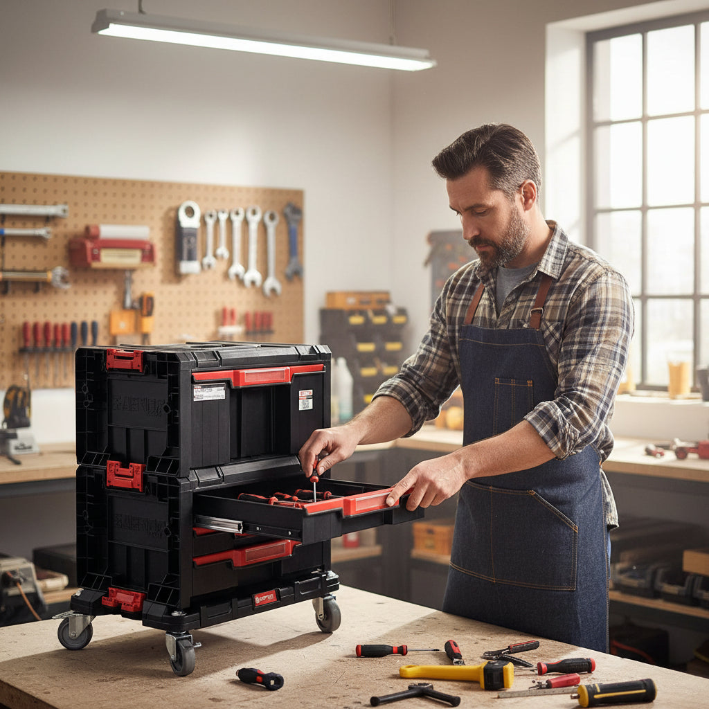 Carro Y Cajas Porta Herramientas Qbrick Modular 4 Cajones
