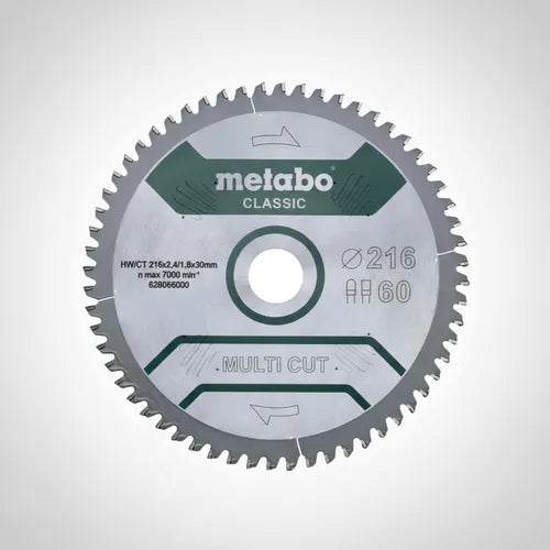 Hoja Sierra Disco Metal Madera 216mm 5° Negativo 60d Metabo.