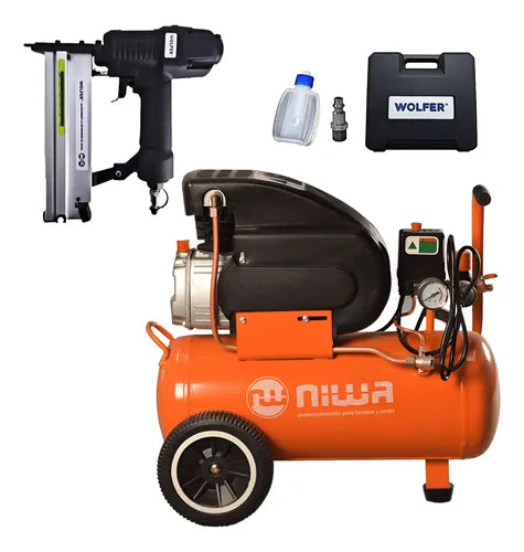 Compresor De Aire Niwa 24 Litros 2 Hp + Cavadora 2 En 1