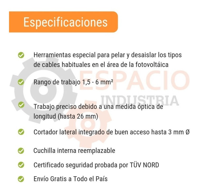 Alicate Pelacable Automática de 1,5 a 6 mm No. 7 Solar Weicon 51002007 3