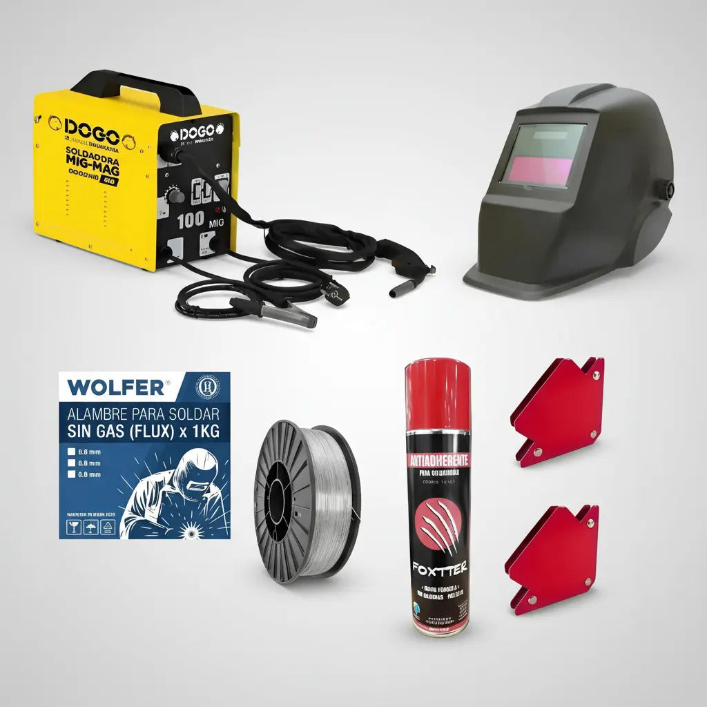 Soldadora Mig 100 Amp Alambre Flux Y Escuadras Y Mascara