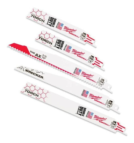 Juego 5 Hojas de Sierra Sable para Metal, Madera y Multi-Material Milwaukee 4922-1105 2