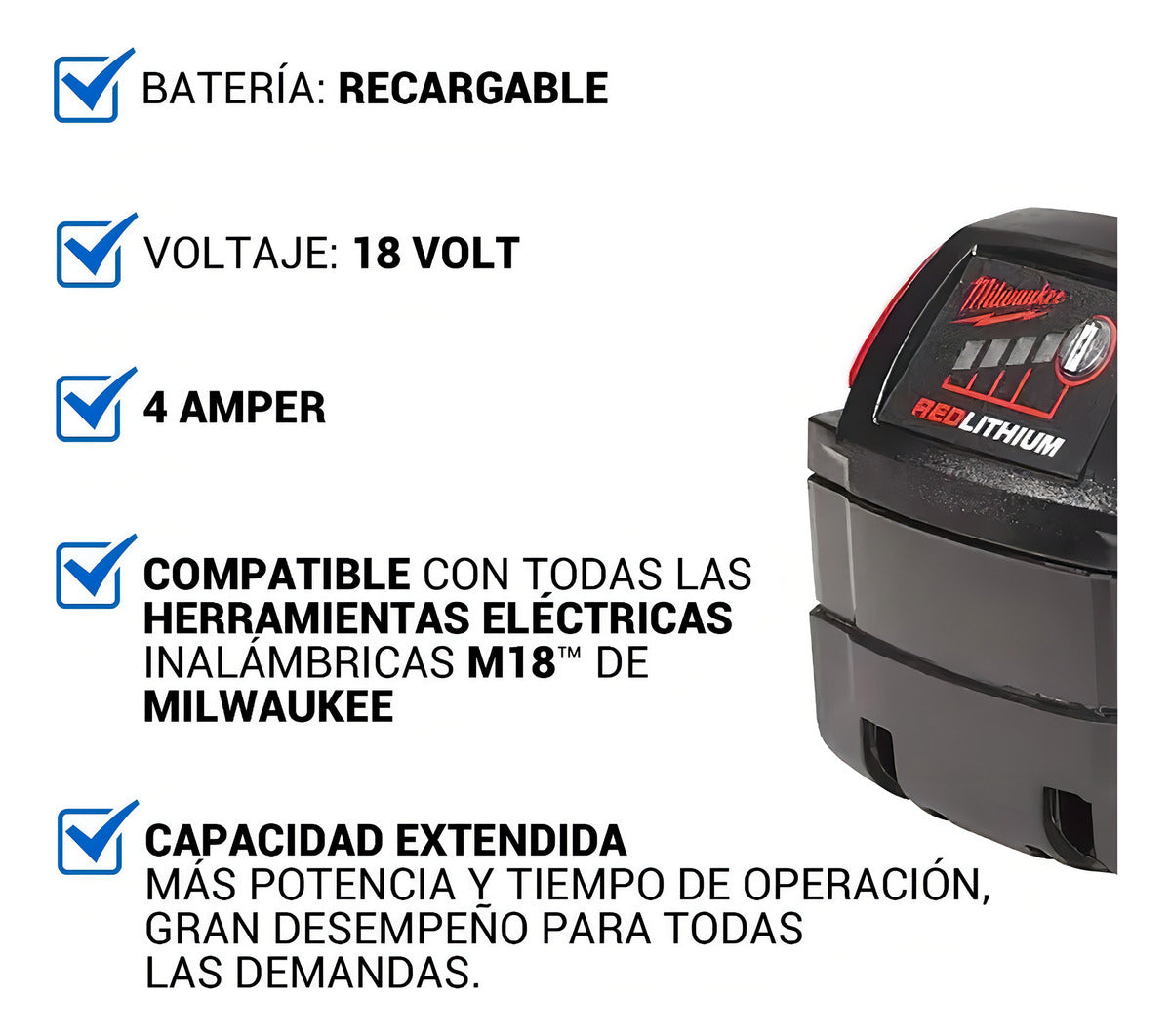 Bateria 18v 4,0 Ah Milwaukee M18 Red Lithium 4811-1840