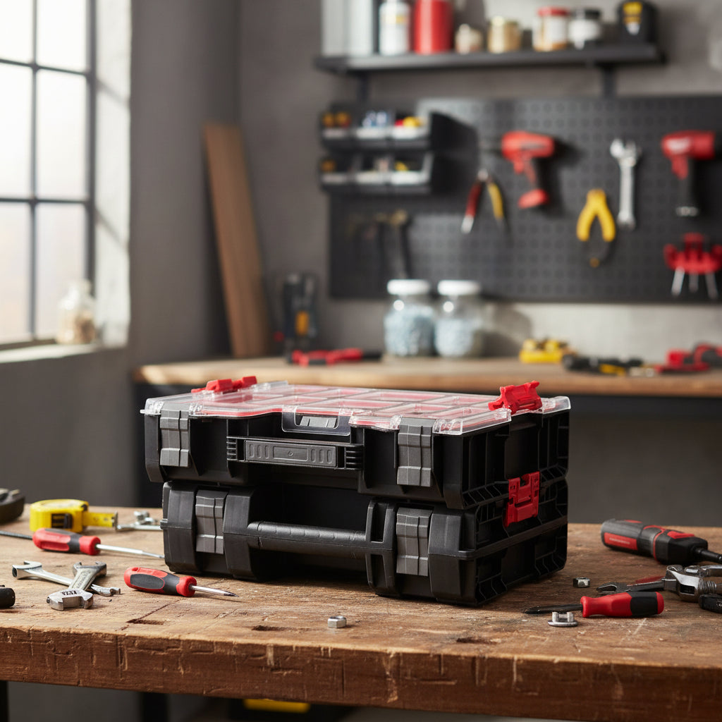 Caja Herramientas Qbrick Pro Foam + Organizador 300 Apilable