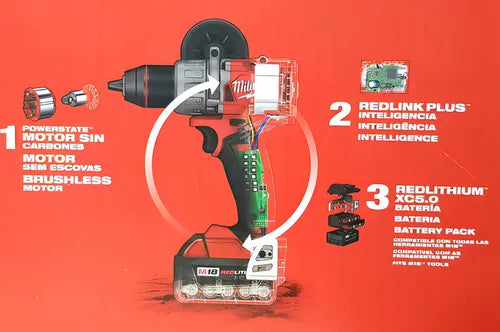 Kit Taladro Percutor Atornillador M18 Fuel Milwaukee 2904-259A (4 Gen)