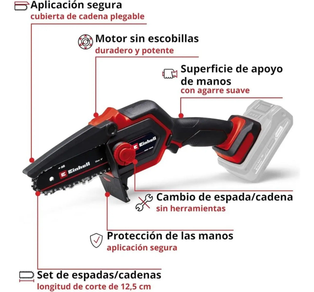 Motosierra De Poda Inalámbrica Ge-ps18/15li + Carg + Bat 2,5