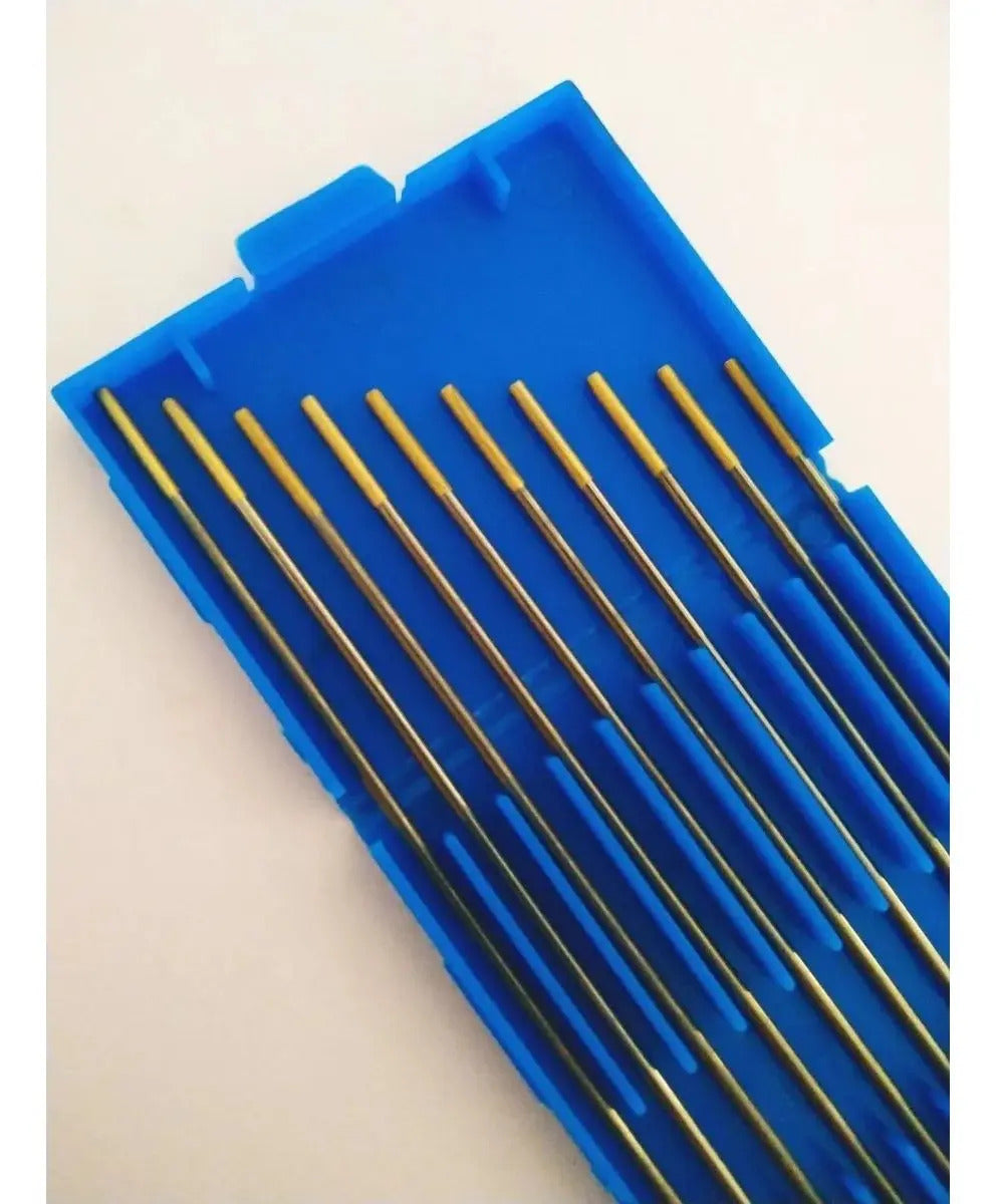5 Electrodos Tig Tungsteno 2.4mm X 175mm Punta Dorada Wolfer