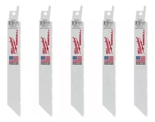 Hojas Sierra Sable Multimaterial 150mm 12tpi Milwaukee 5091