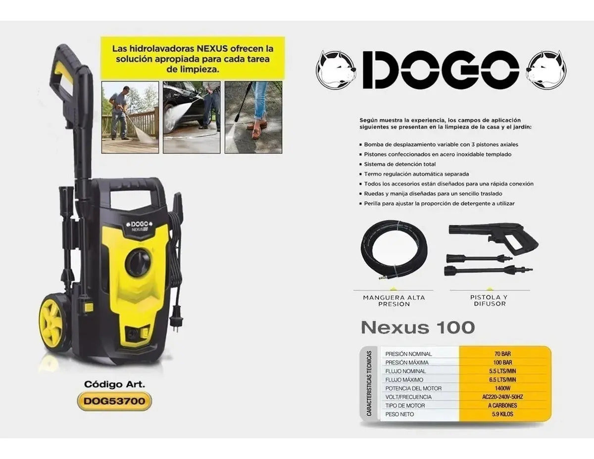 Combo Hidrolavadora 1400w + Aspiradora 15 Lts 1000w + Acc