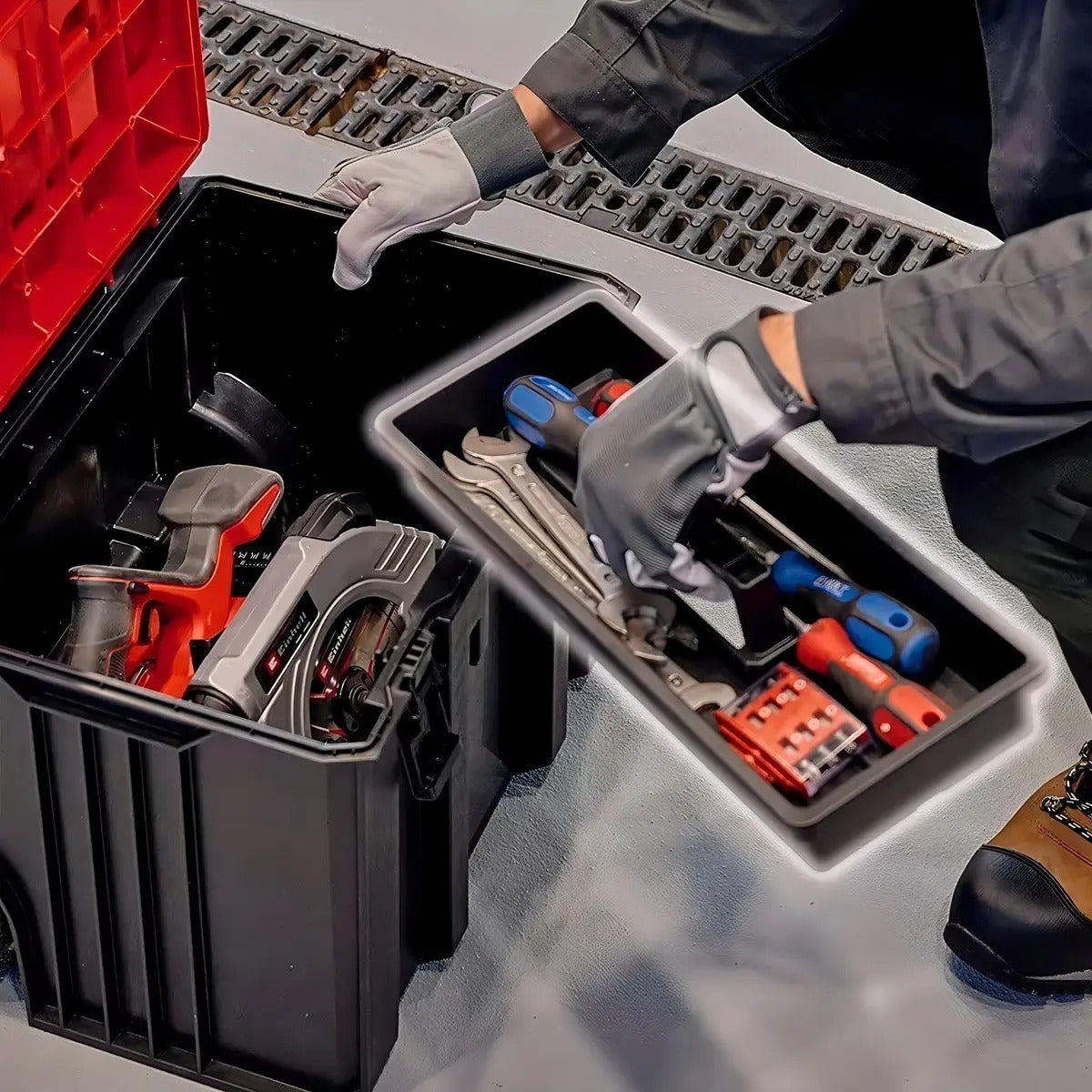 Combo Carro Caja De Herramientas Organizador Einhell E-case