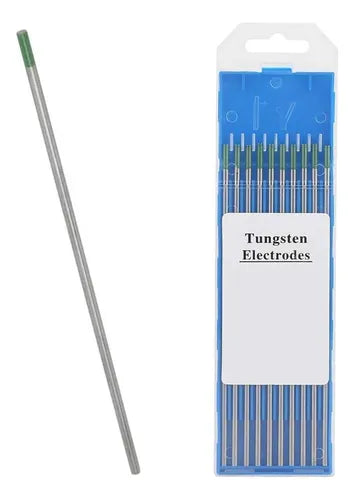 Electrodos De Tungsteno 2,4 Mm X 175 Mm Tig Punta Verde X 10 Unid