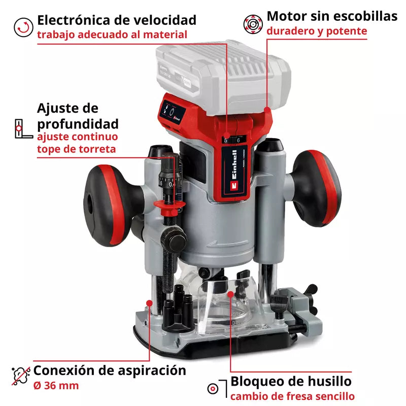 Fresadora de Palma Inalámbrica 18V - Einhell TP-RO 18/180 Li BL
