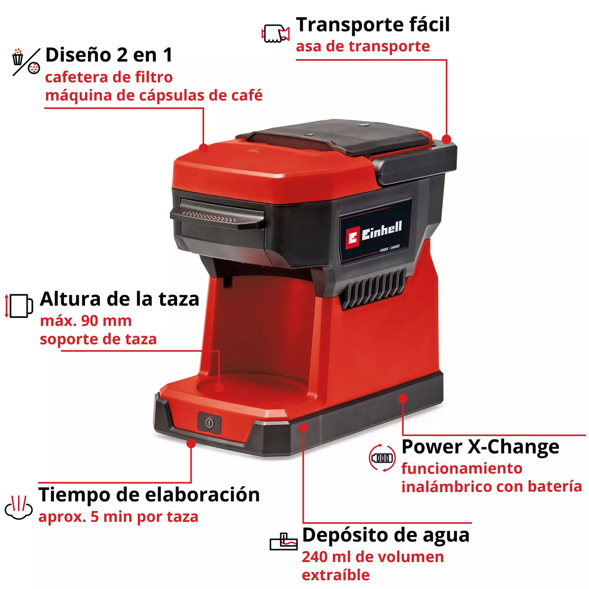 Cafetera Inalambrica Einhell Te Cf 18 Li Solo