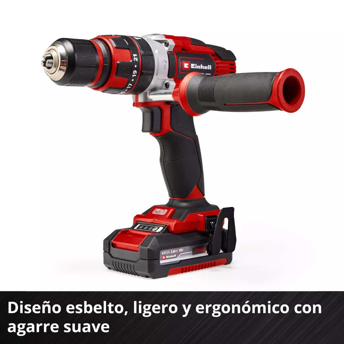 Taladro Percutor Inalámbrico 18V con 2 Baterías 2.0Ah y Maletín - Einhell TE-CD 18/48 Li-i (2x2.0 Ah)