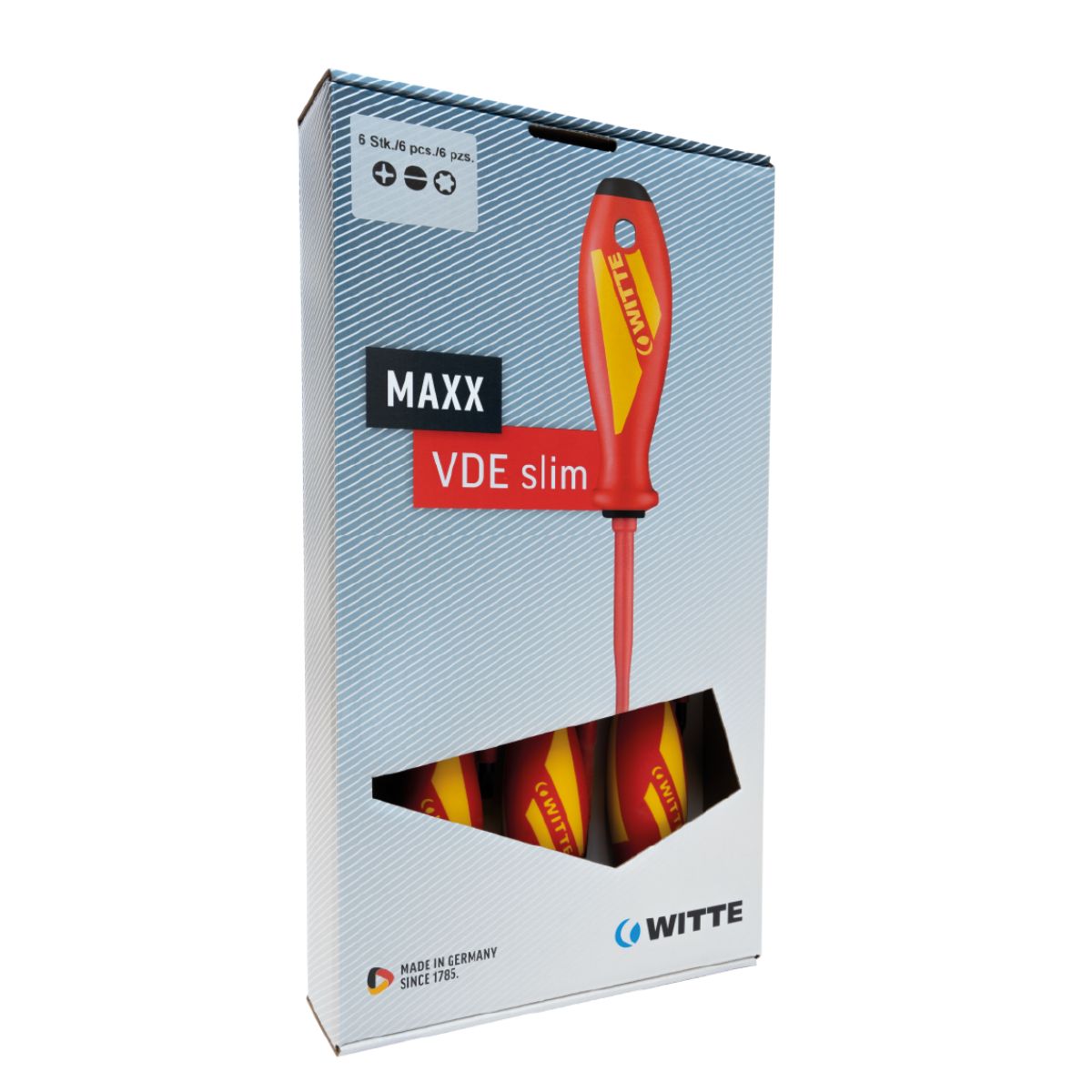 Juego Destornillador 6 piezas Witte MAXX VDE Slim 653773 caja
