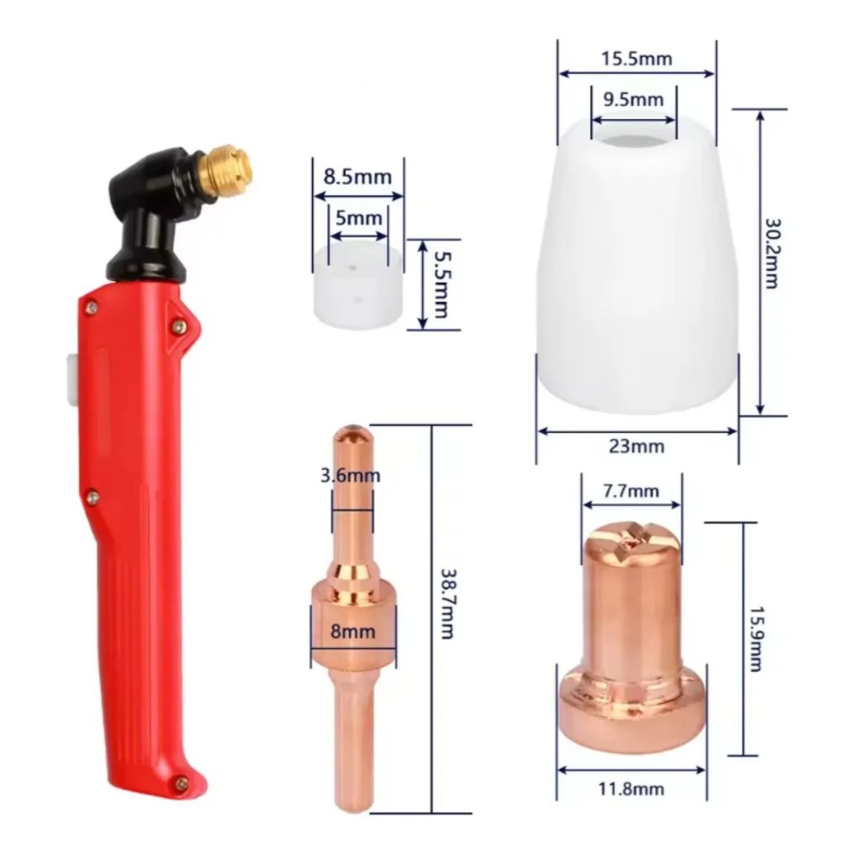 Kit Consumibles Plasma P8014 Salkor x10 Picos+Electrodos WOLFER torcha