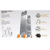 Escalera Plegable de Aluminio 4x4 4,70 m Lusqtoff LE400 caracteristicas