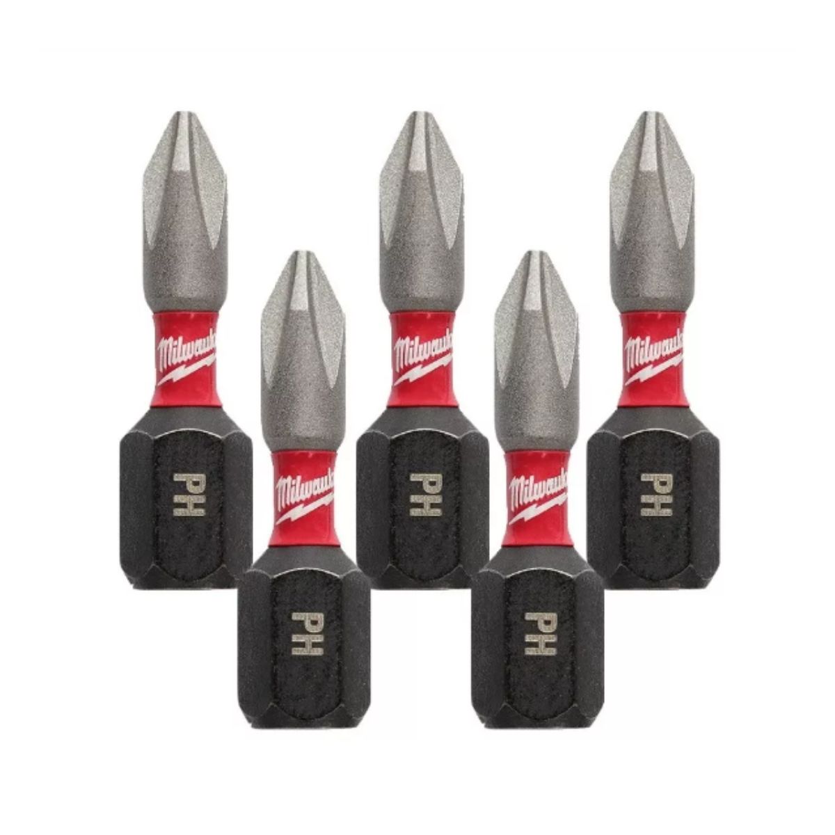 Kit X 5 Punta Impacto Ph2 X 25mm Atornillador Milwaukee 4601 frente