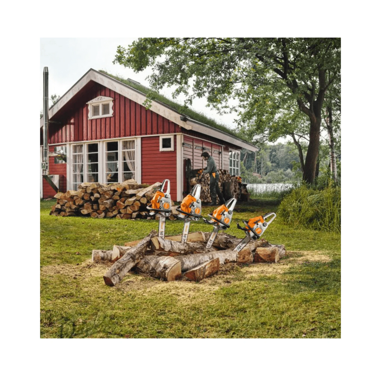Motosierra a nafta Stihl MS 212 frente motosierras