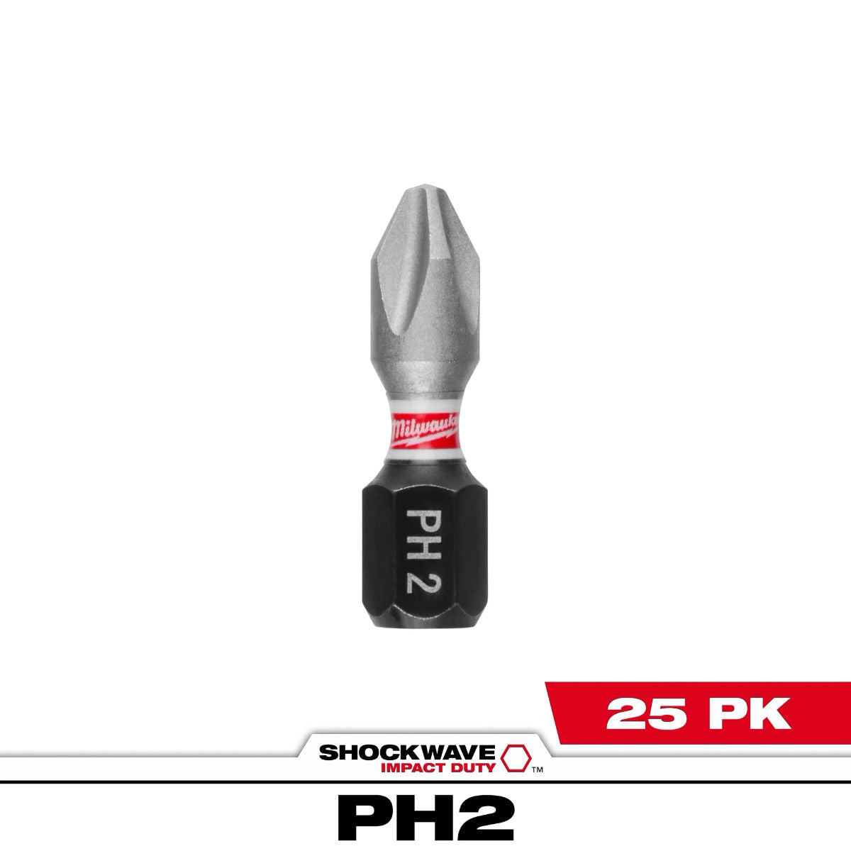 Puntas Ph2 X 25mm de Impacto x25 Un. Milwaukee 4832-4604 unitario