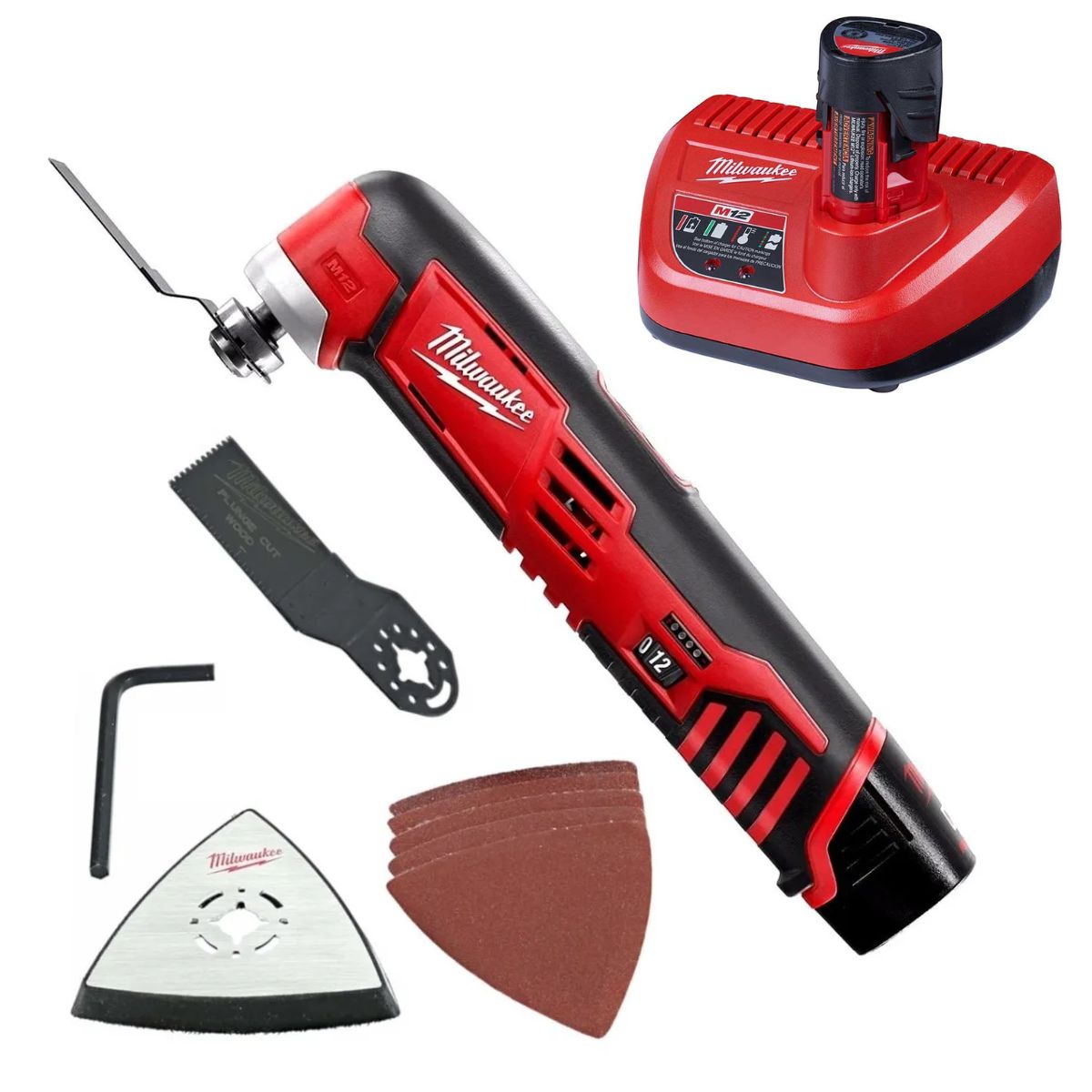 Sierra Oscilante Multipropósito M12 Milwaukee 2426-159A batería y cargador