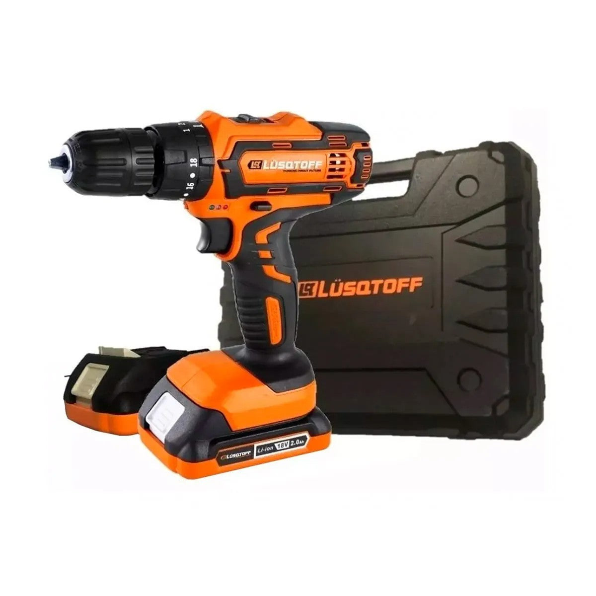 Taladro Atornillador Percutor 2 Baterías y Maletín 18 V Lusqtoff-ATL18-8B con maletin