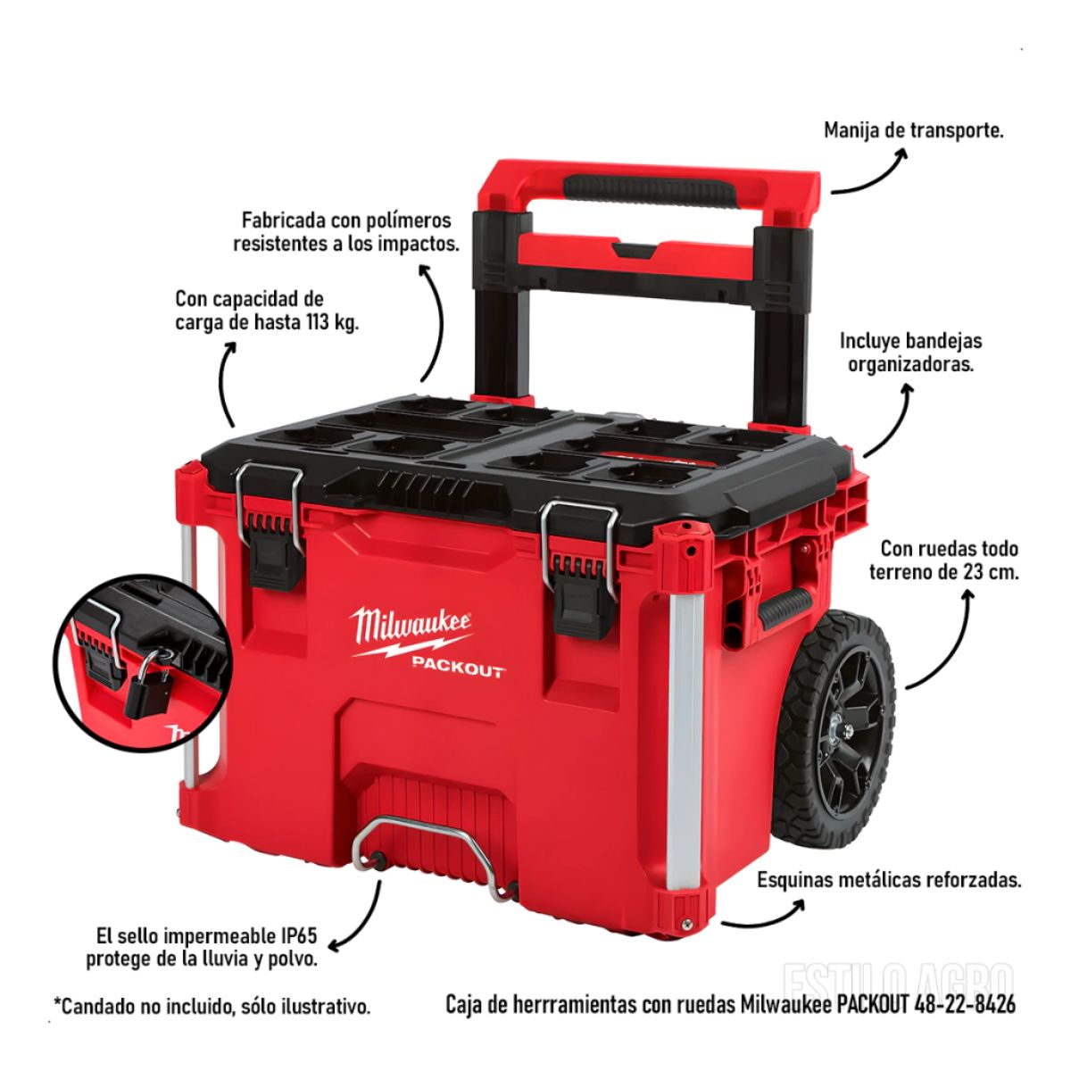 Torre de 3 Cajas de Herramientas Modulares Reforzadas Packout Milwaukee 4827