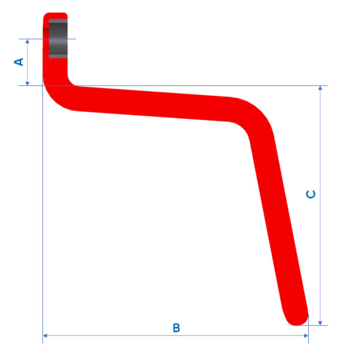 Llave Bloqueadora Poligonal Estriada 13 mm Aislada 1000 V Hubix HOS-13 dimensiones