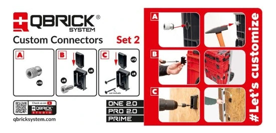 Instalación de conectores Qbrick con tornillos en interior de caja organizadora