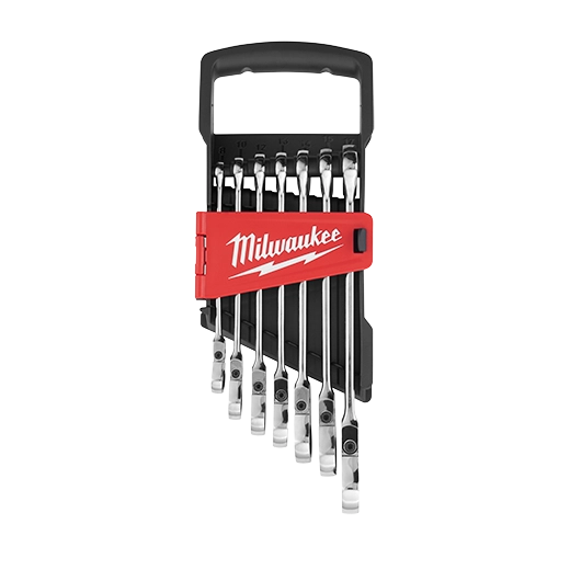 Juego de Llaves Crique Combinadas con Cabeza Flexible Métrica (7 Piezas) - Milwaukee 45-96-9600