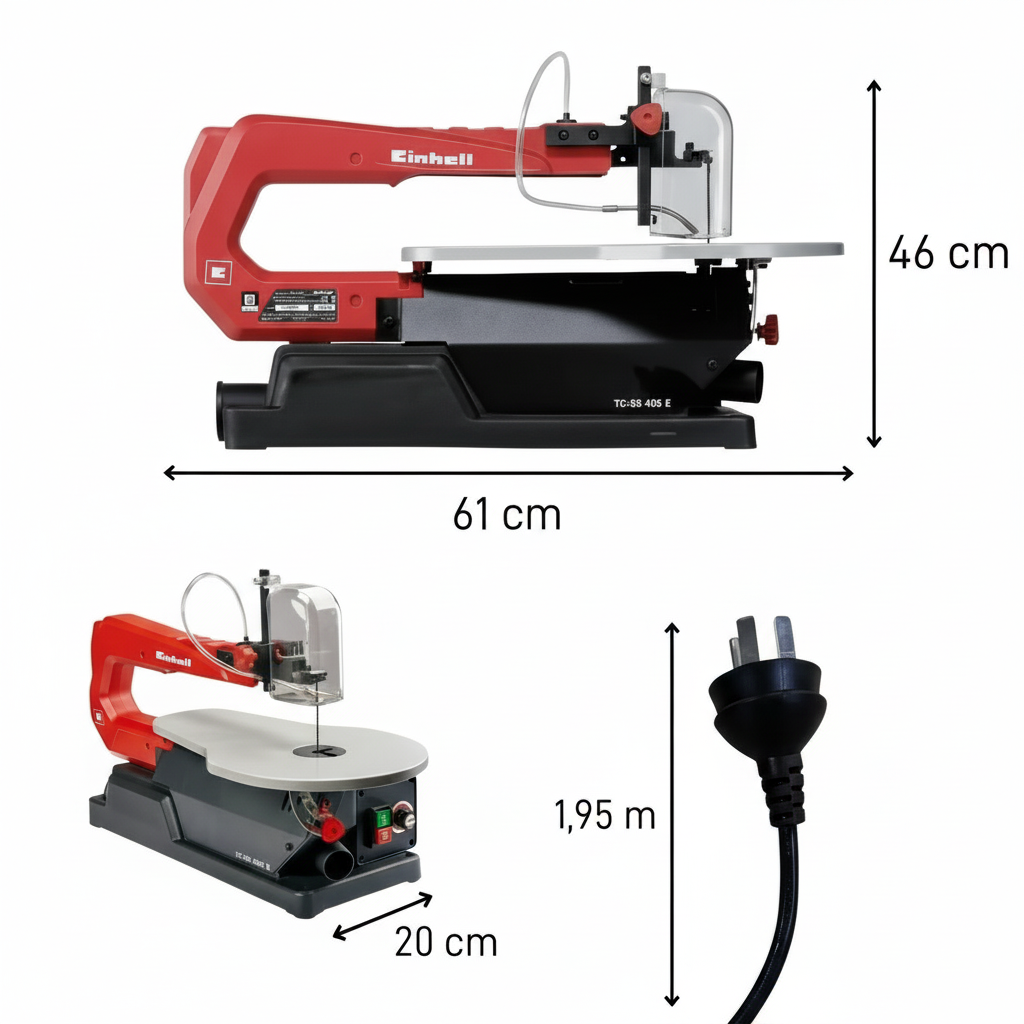 Dimensiones sierra Einhell sin borde