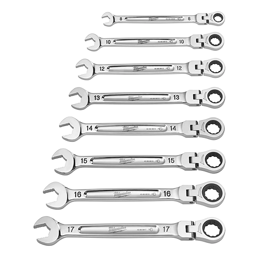 Juego de Llaves Crique Combinadas con Cabeza Flexible Métrica (7 Piezas) - Milwaukee 45-96-9600