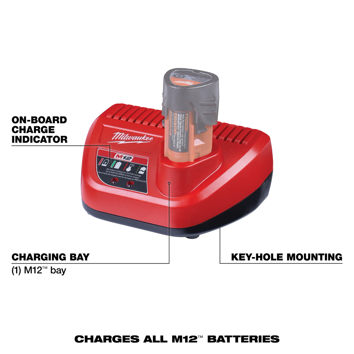 Cargador de baterías M12 (12v) Li-ion Milwaukee 48-2459A