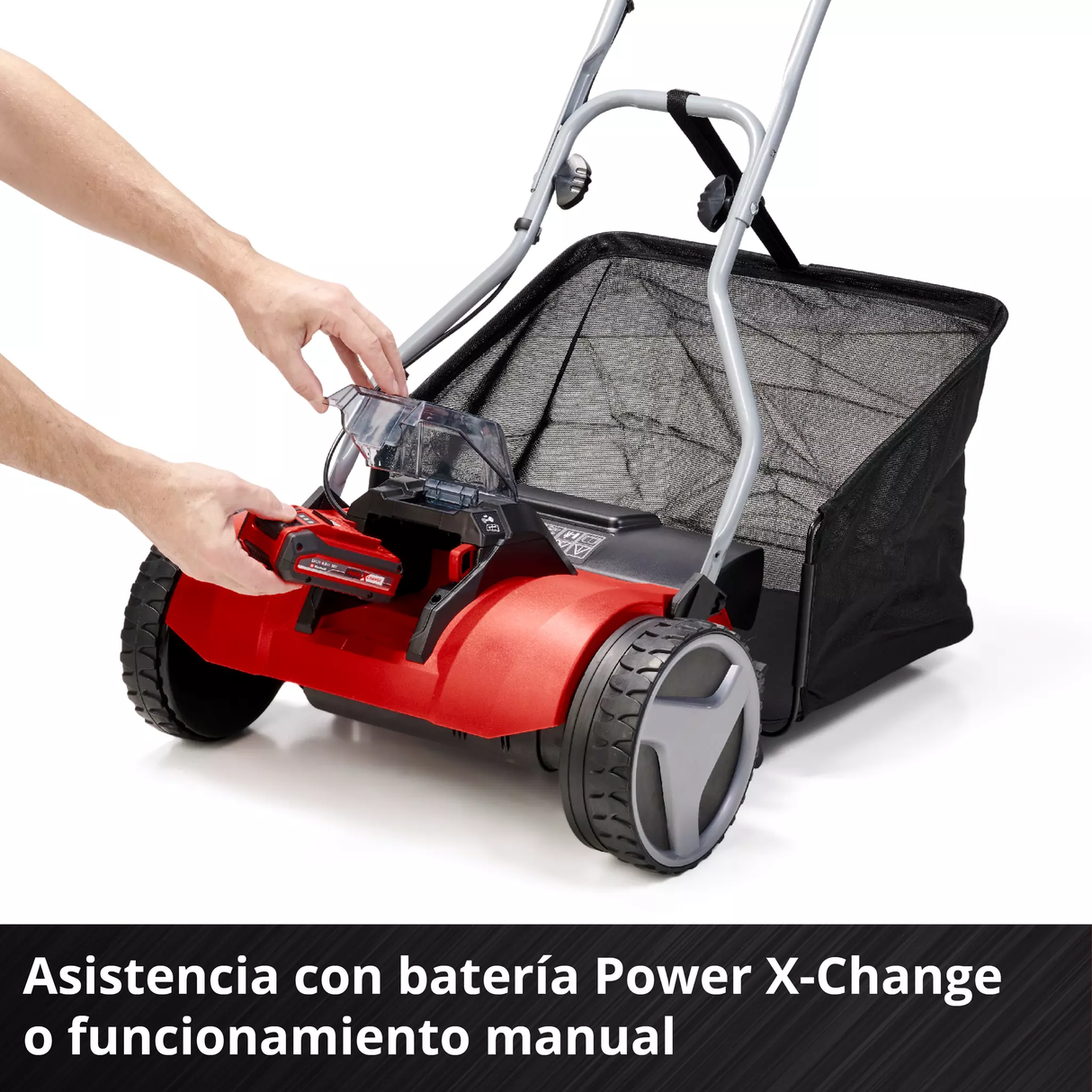 Cortacésped Helicoidal Inalám 400m2 45L Einhell GE-HM 18/38 Li SOLO