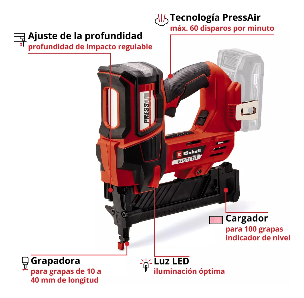Engranpadora Inalambrica 5.7 mm Einhell Fixetto 18/38 S