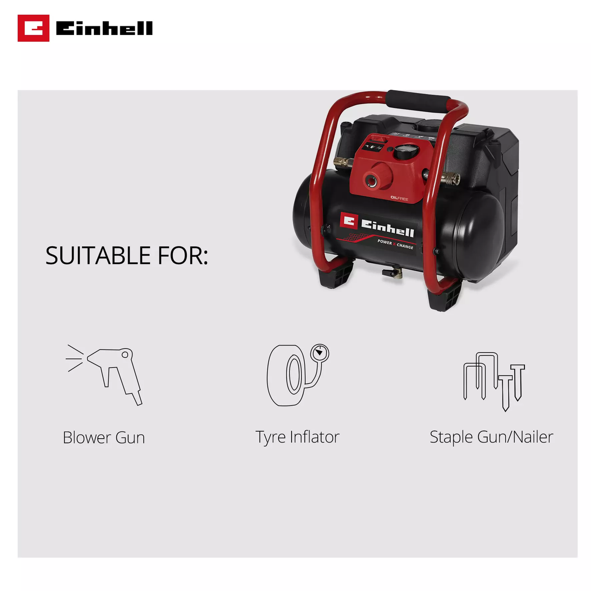 Compresor Inalám. 6L 8 Bar 9kg Einhell TE-AC 36/150 LI OF SOLO