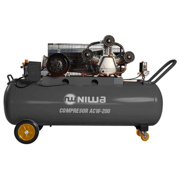 Compresor de Aire de 200 Litros 4HP 135kg Trifásico Correa Niwa ACW-200