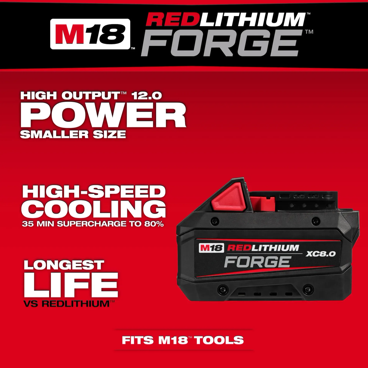 Batería M18 Redlithium Forge Xc8.0 Milwaukee Forge 48-11-1881