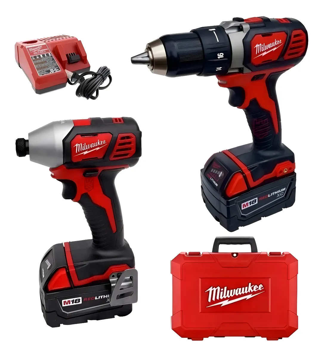 Kit Taladro Atornillador + Atornillador de Impacto Milwaukee M18 2691-259A
